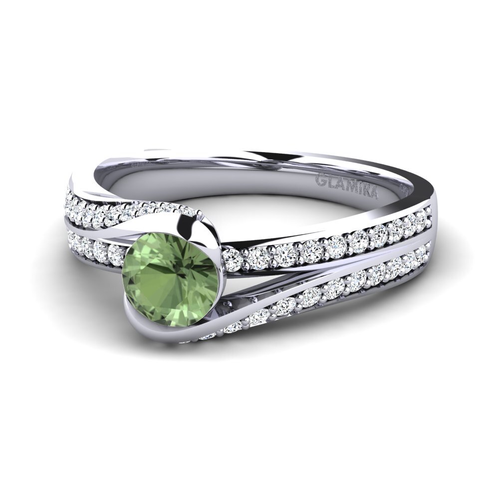 Zafiro Verde Anillo de compromiso Clariss 1.0 crt
