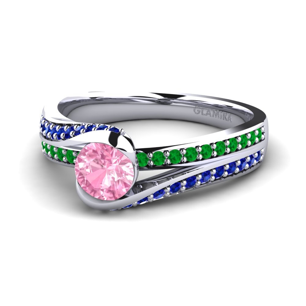 18ct White Gold Pink Sapphire Engagement Ring Clariss 1.0 crt