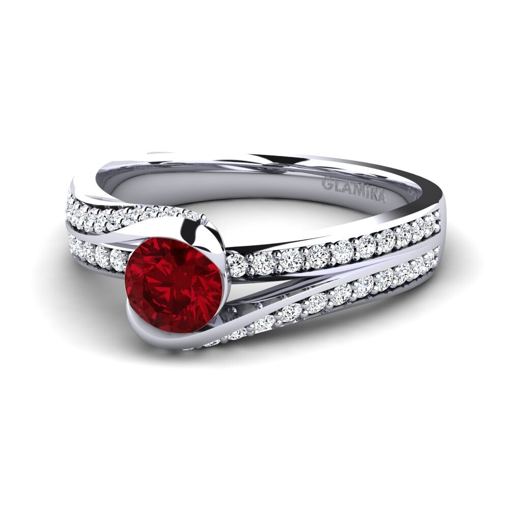 Circonita Roja Anillo de compromiso Clariss 1.0 crt