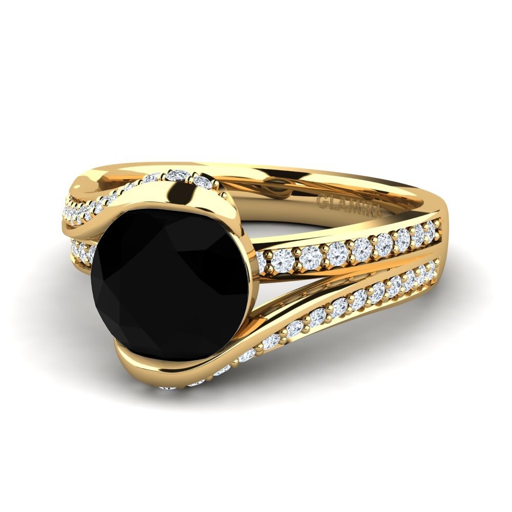 Zafiro negro Anillo de compromiso Clariss 2.0crt