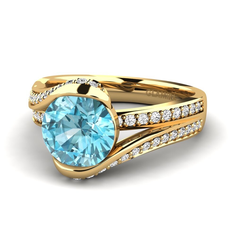 Circón Azul Anillo de compromiso Clariss 2.0crt