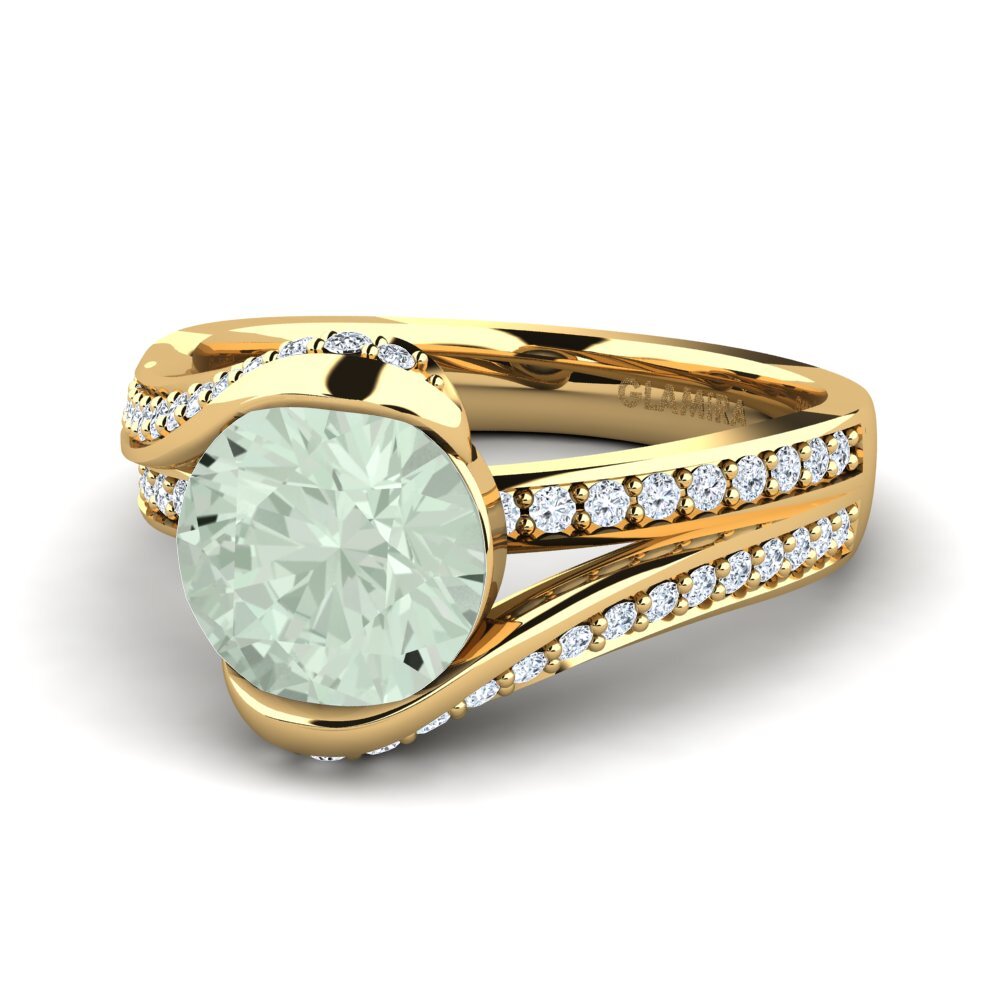 Green Amethyst Engagement Ring Clariss 2.0 crt