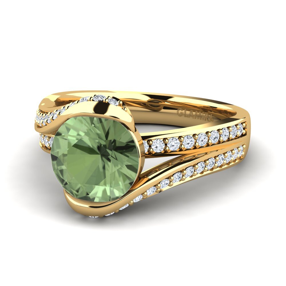 Zafiro Verde Anillo de compromiso Clariss 2.0crt