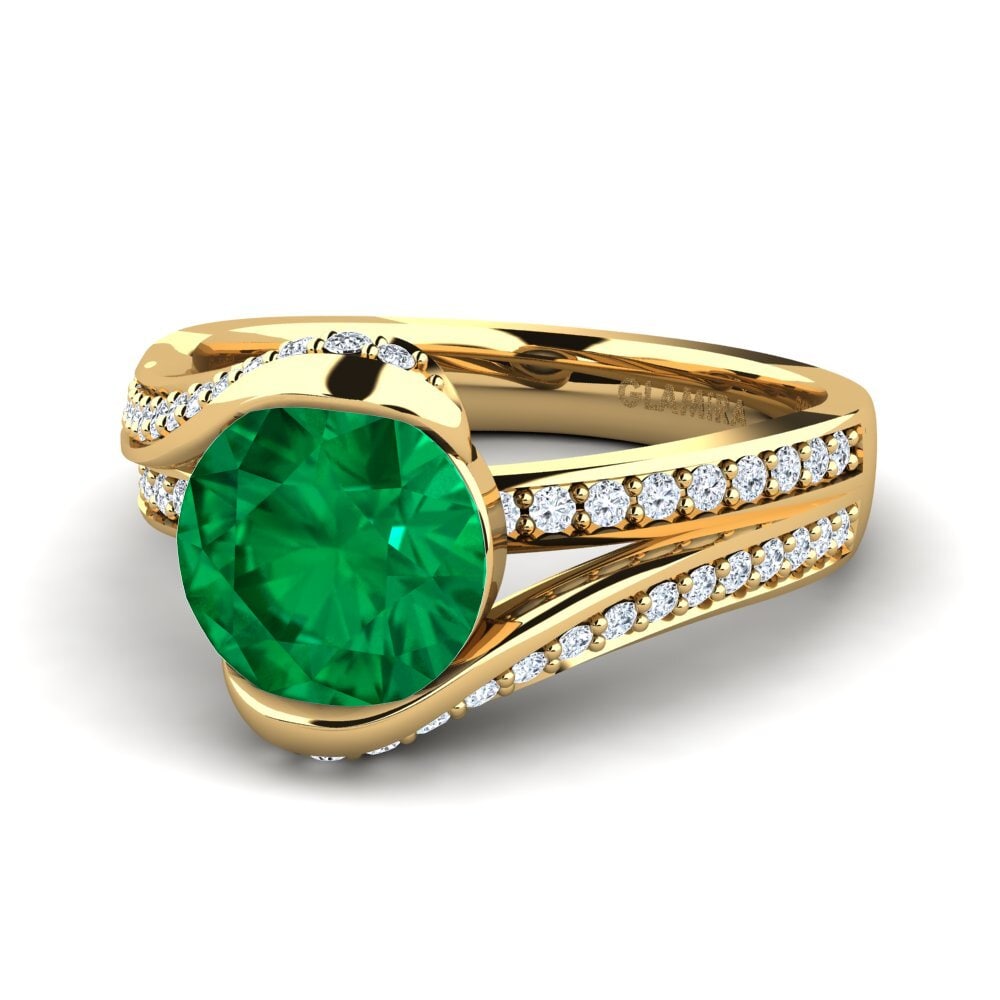 Esmeralda (creada en laboratorio) Anillo de compromiso Clariss 2.0crt
