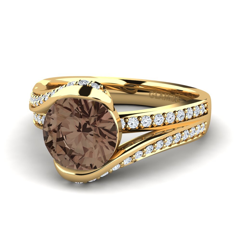 Smoky Quartz Engagement Ring Clariss 2.0 crt