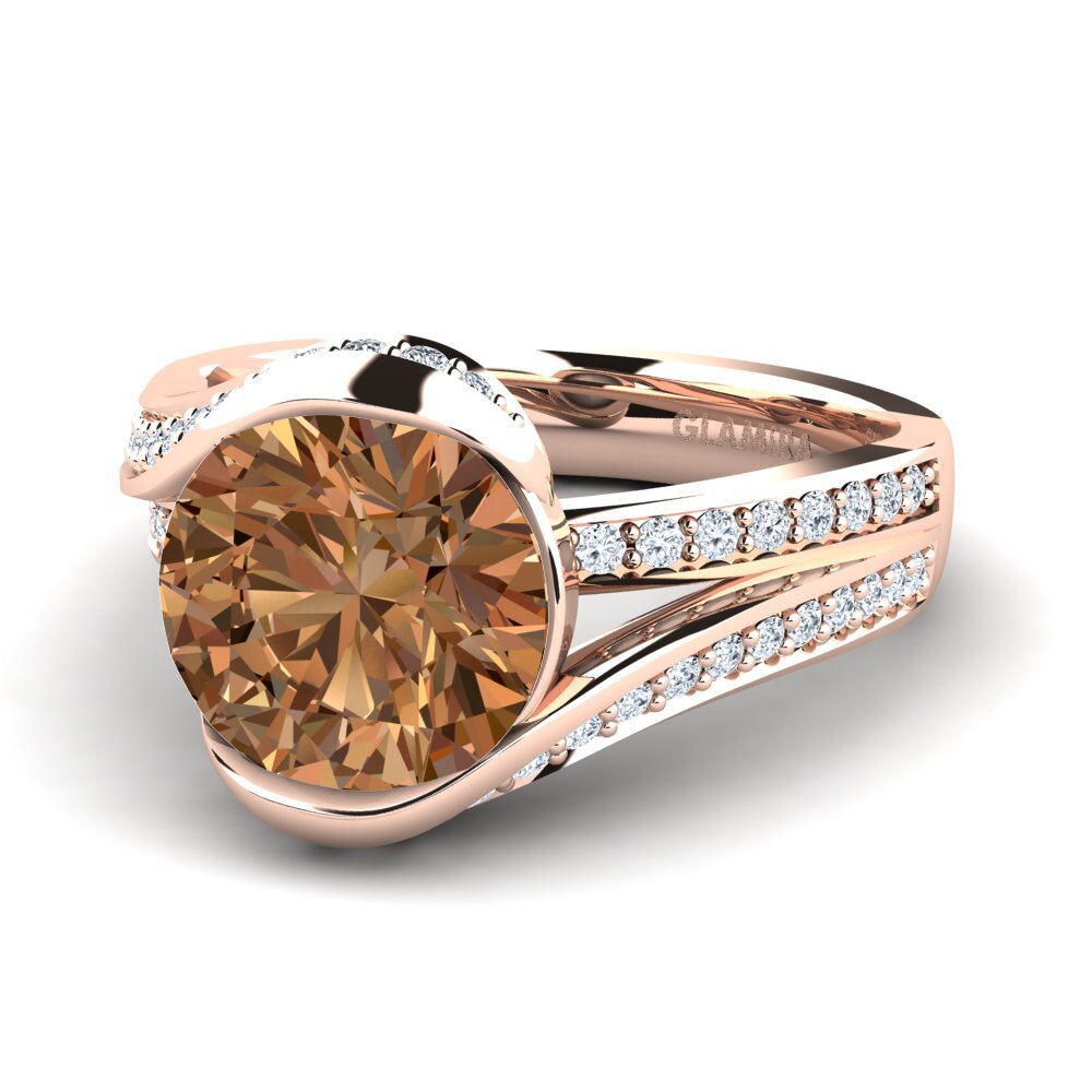 Diamante café Anillo de compromiso Clariss 3.0crt