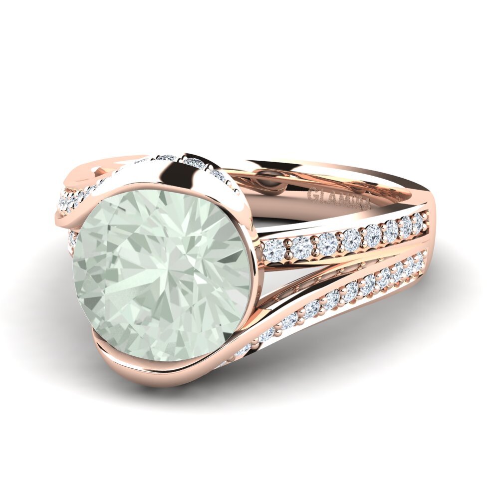 Green Amethyst Engagement Ring Clariss 3.0 crt