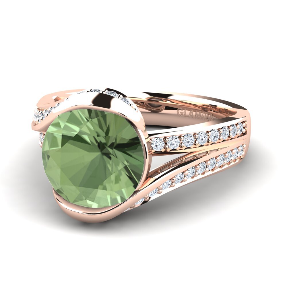 Zafiro Verde Anillo de compromiso Clariss 3.0crt