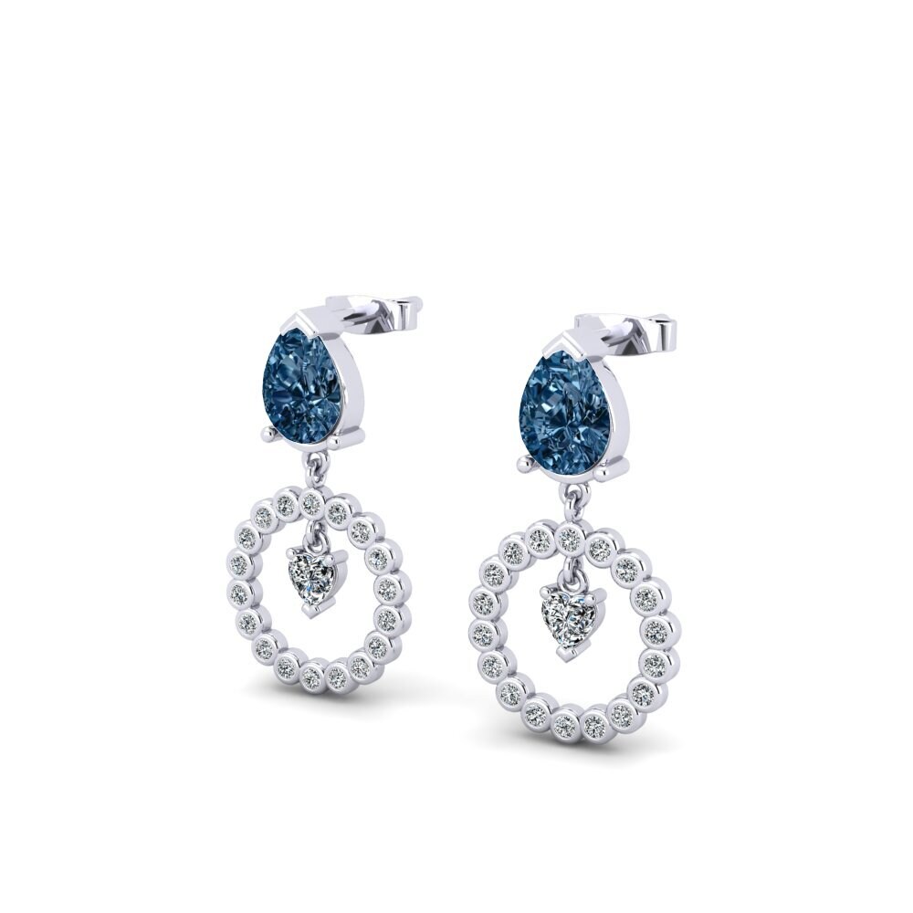 Pera Diamante Azul Pendiente de mujer Clarissa