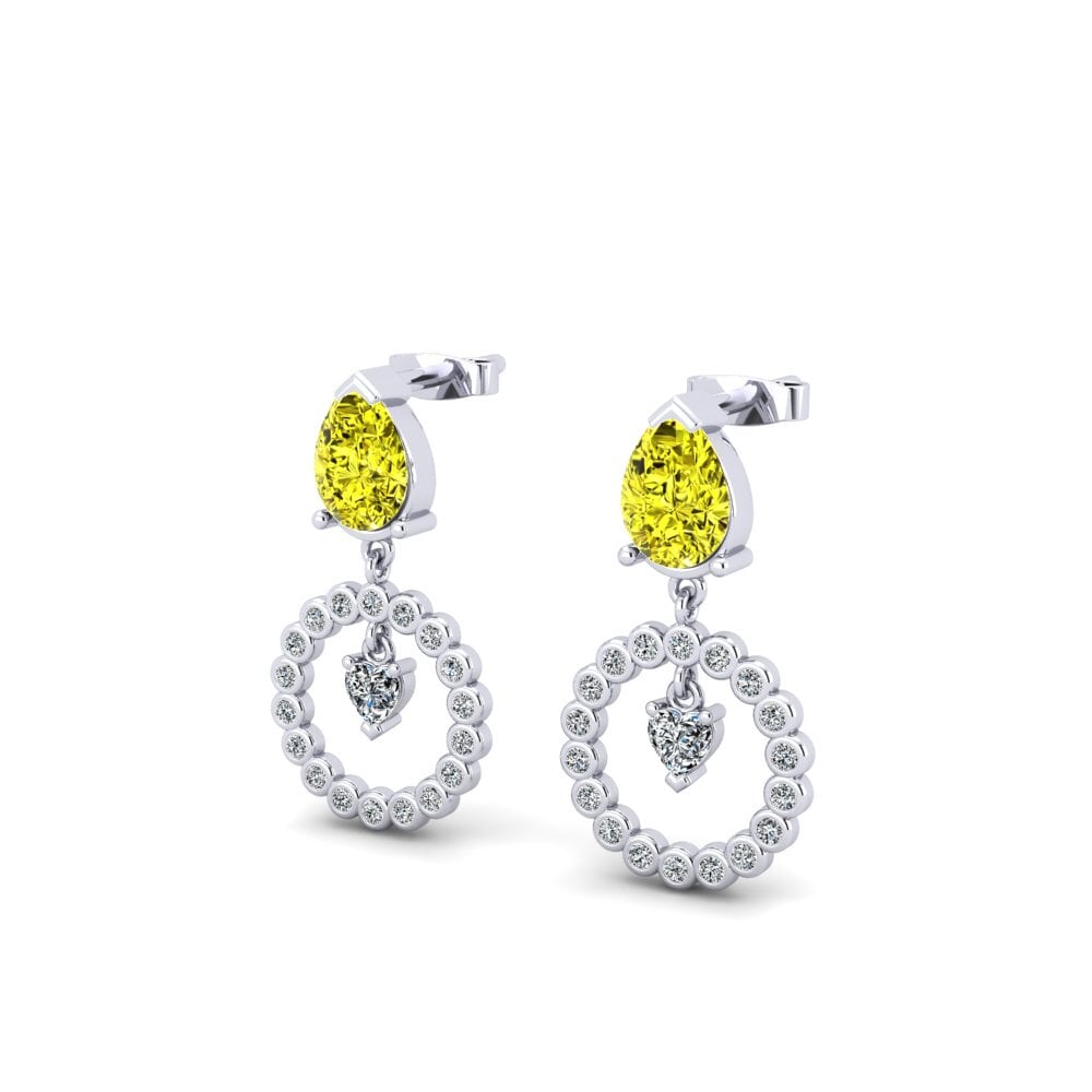 Pear Yellow Diamond Women's Earring Clarissa