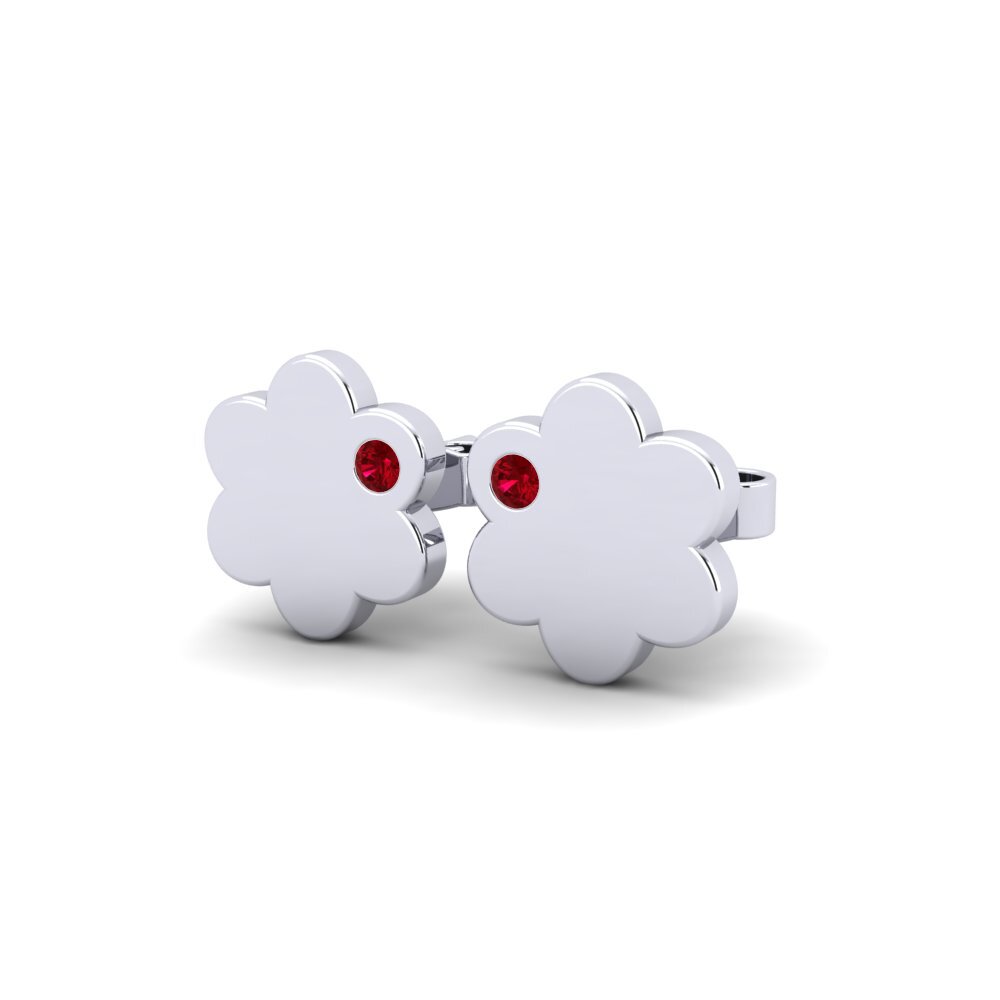 Red Zirconia Kid's Earring Clasian