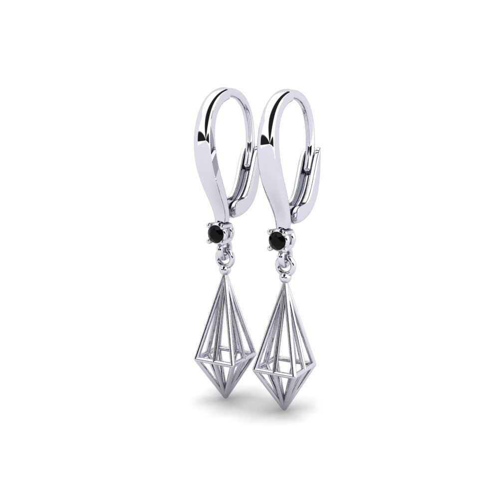 Oro Bianco 585 Diamante Nero Orecchino da donna Classera