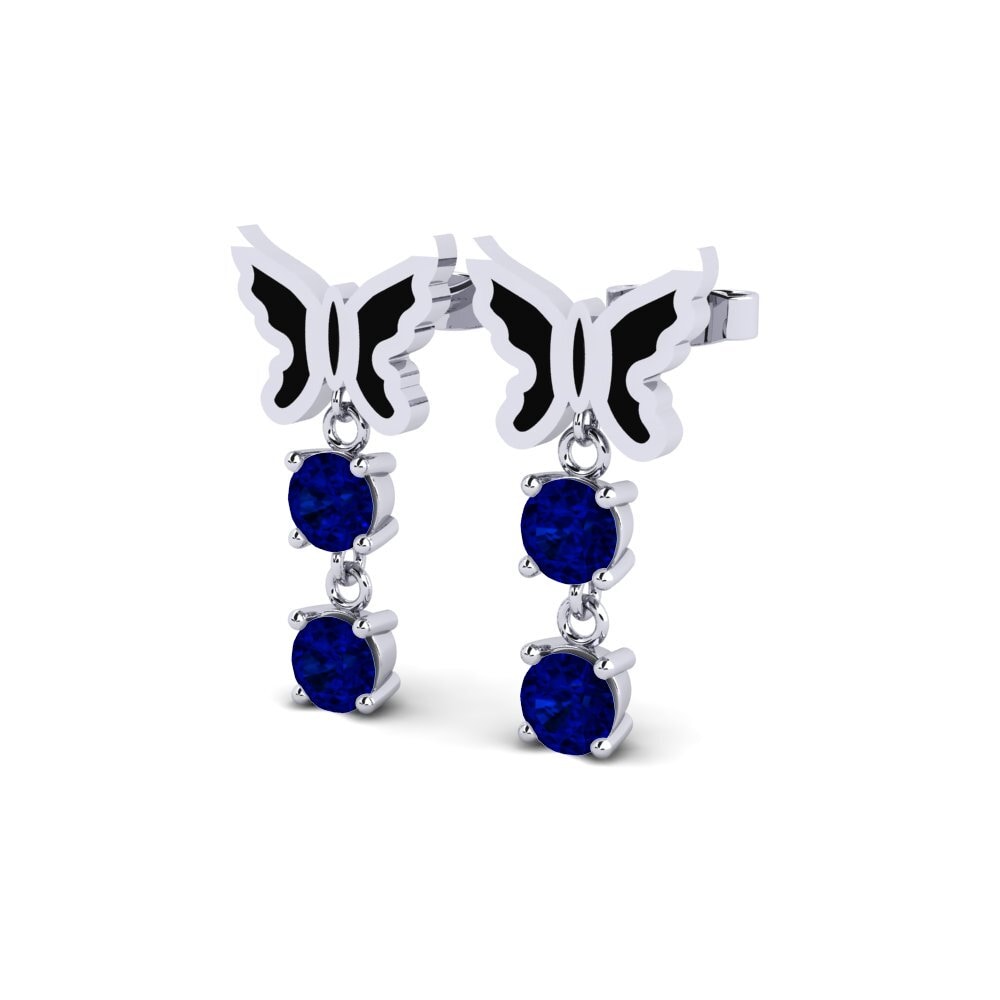 18ct White Gold Sapphire Women's Earring Claussen