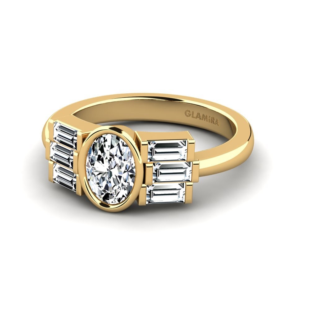 9k Oro Amarillo Anillo de compromiso Cleansing