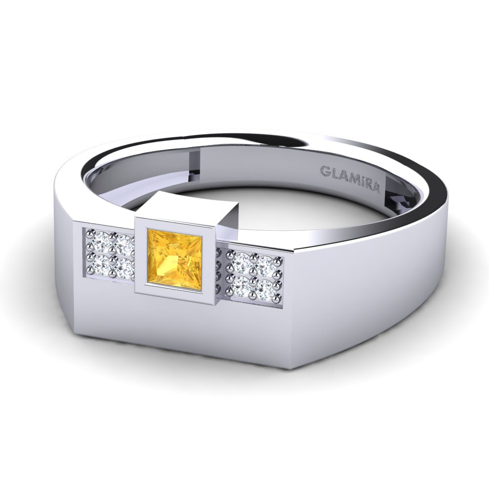 Citrine Men's Ring Cledwyn