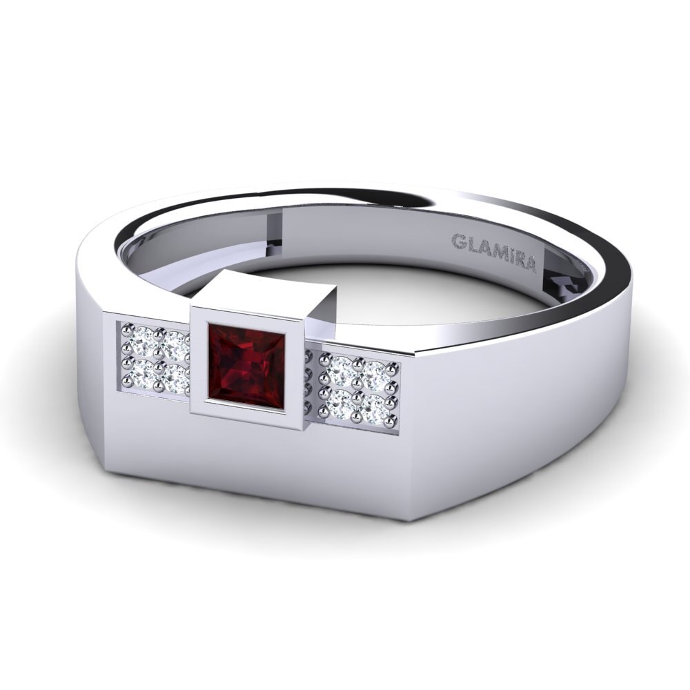 Garnet Men's Ring Cledwyn
