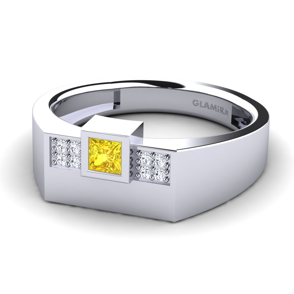 Yellow Sapphire Men's Ring Cledwyn