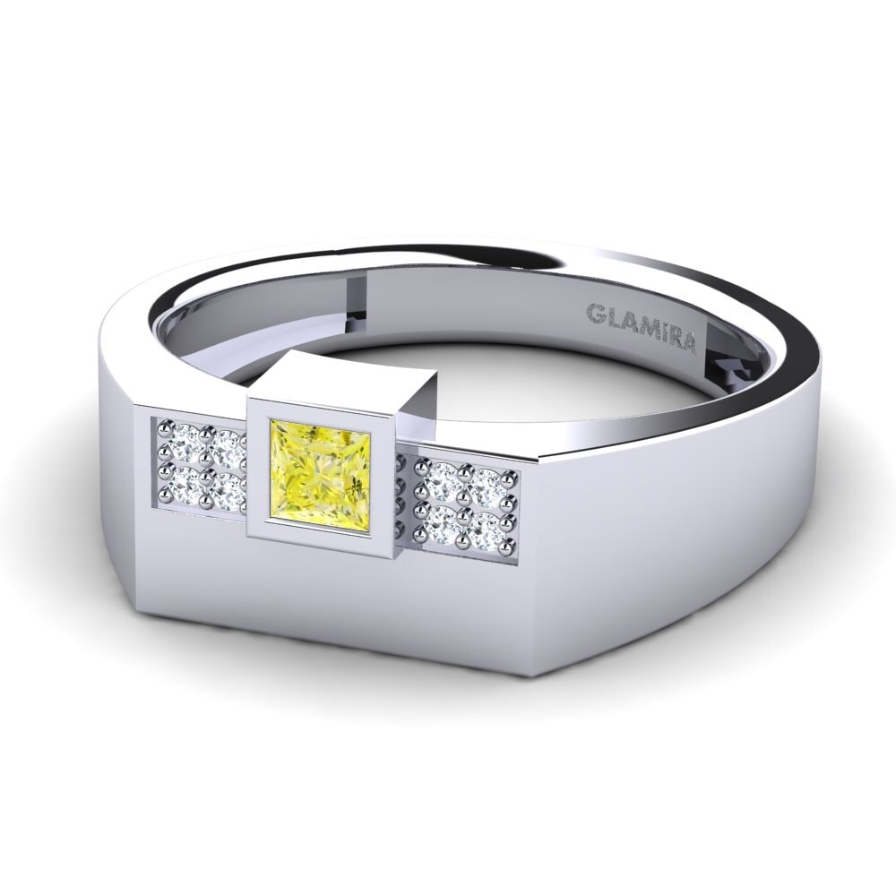 Yellow Diamond Men's Ring Cledwyn