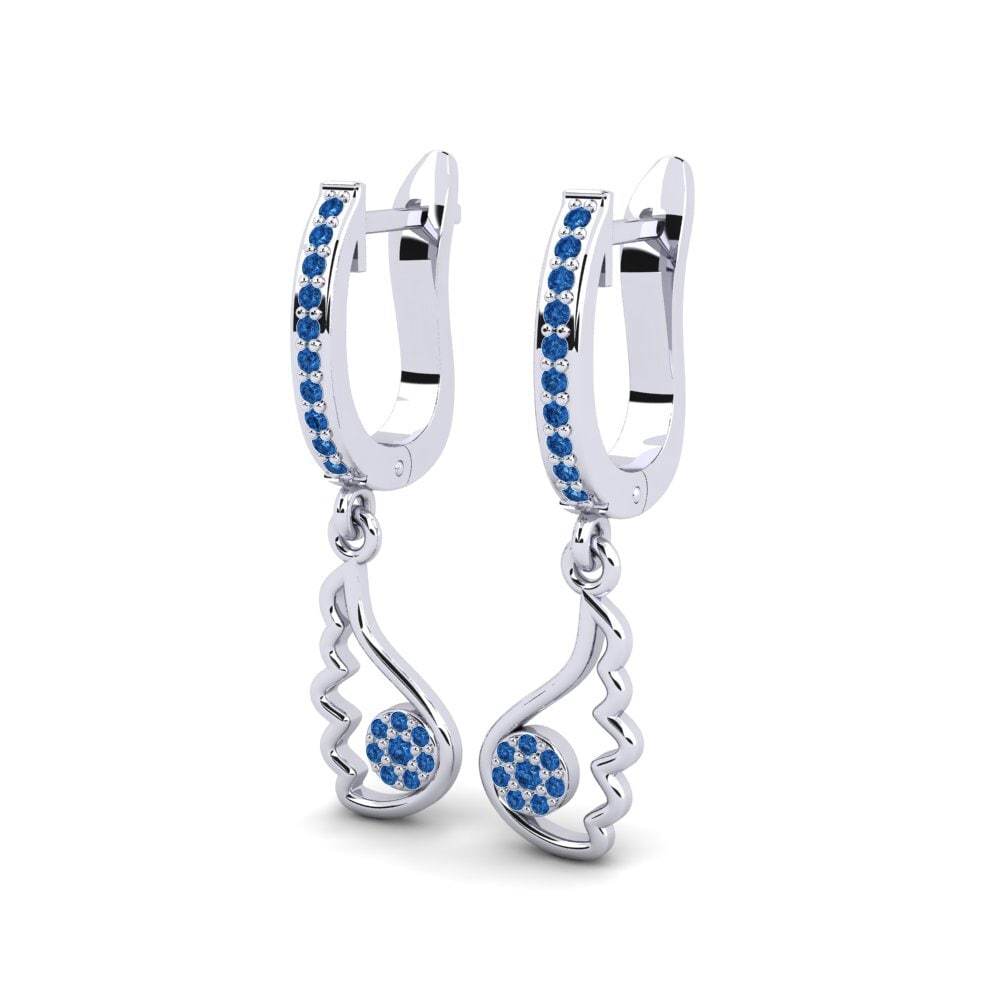 Donker Blauwe Zirkoon Dames Oorbellen Clesing