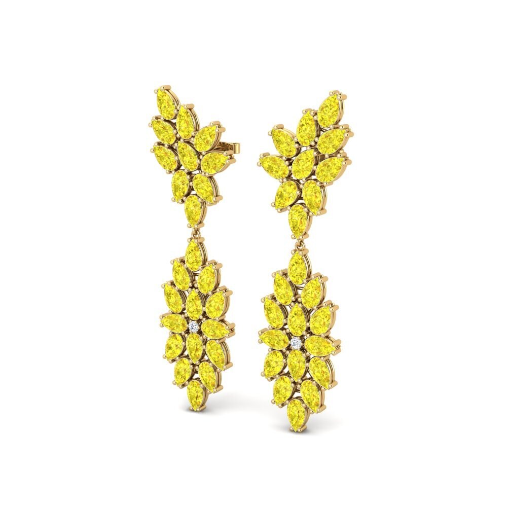 Saphir Jaune Boucle d'oreille femme Cleta
