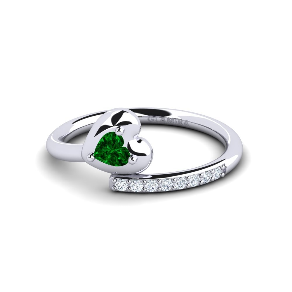 Heart Green Zirconia Ring Clinkstone