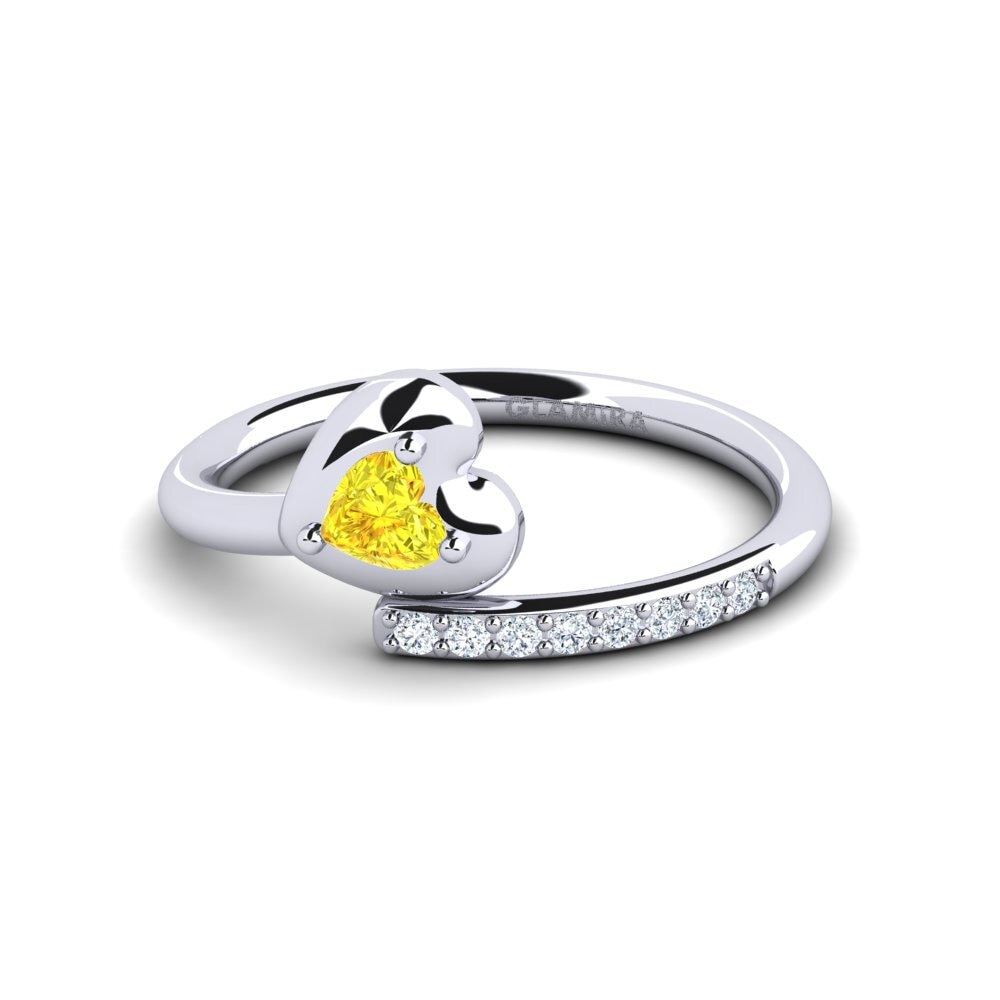 Heart Yellow Sapphire Ring Clinkstone