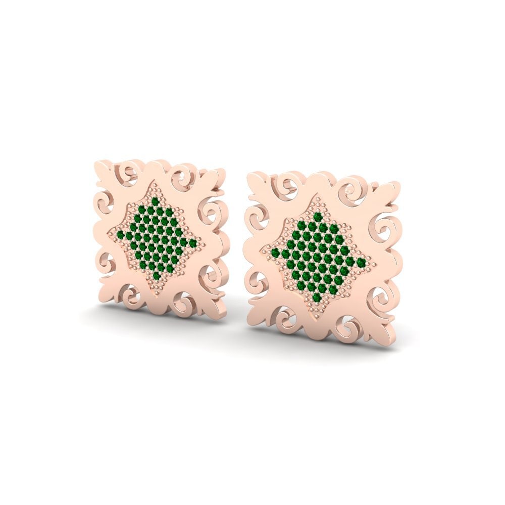Đá Zirconia Xanh Bông tai nữ Clochardo