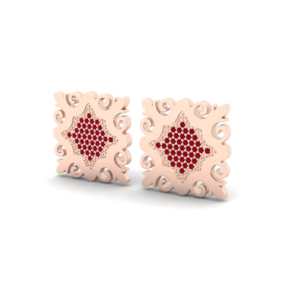 Đá Zirconia Đỏ Bông tai nữ Clochardo
