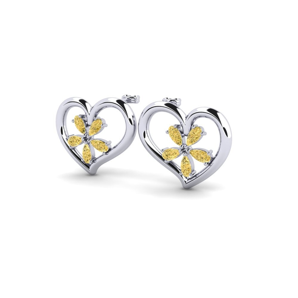 Pear Yellow Diamond Women's Earring Cloe