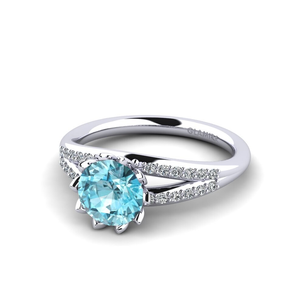 Blue Zircon Women's Ring Clom