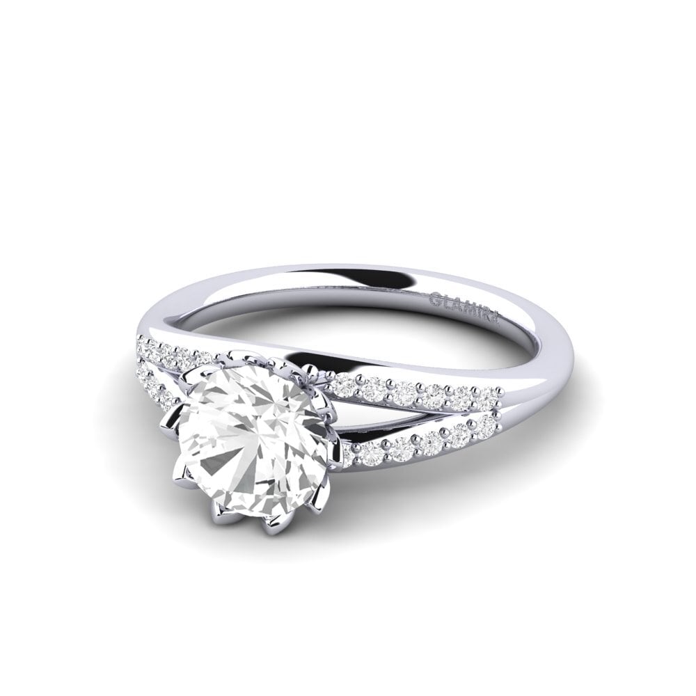 Zafiro blanco Anillo de Mujer Clom