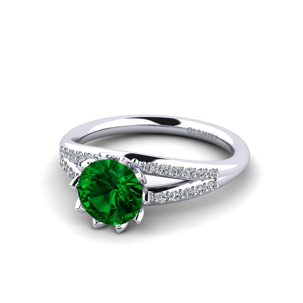 Green Zirconia Women's Ring Clom