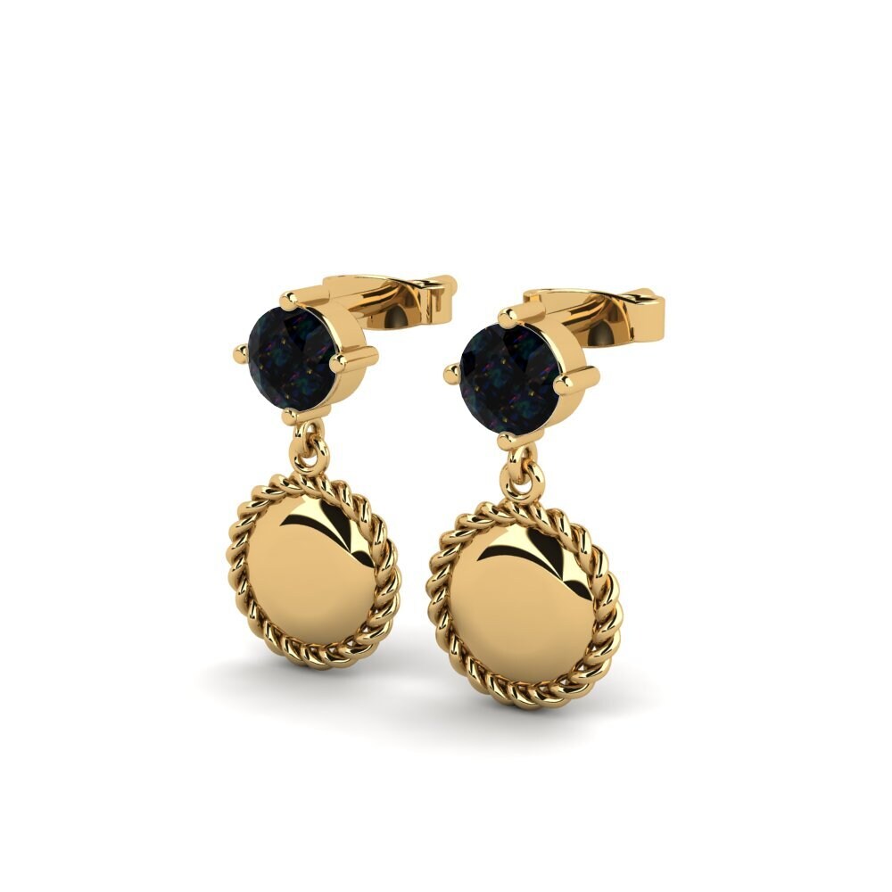Đá Opal Đen Bông tai nữ Cloques