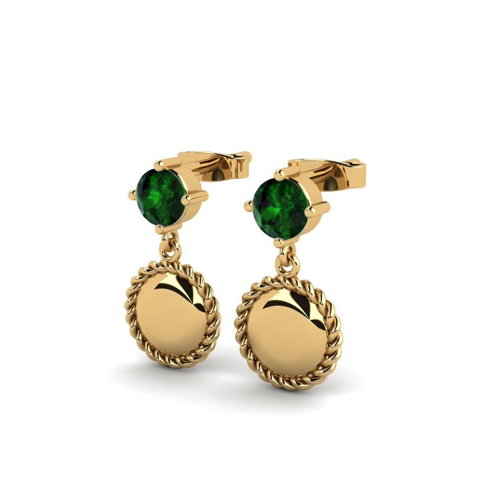 Turmalina verde Pendiente de mujer Cloques