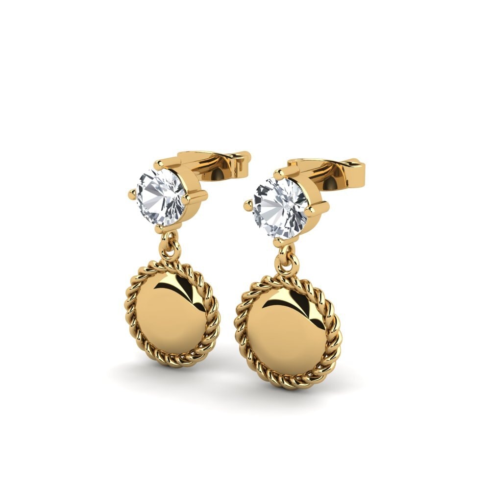 Đá Zircon Trắng Bông tai nữ Cloques