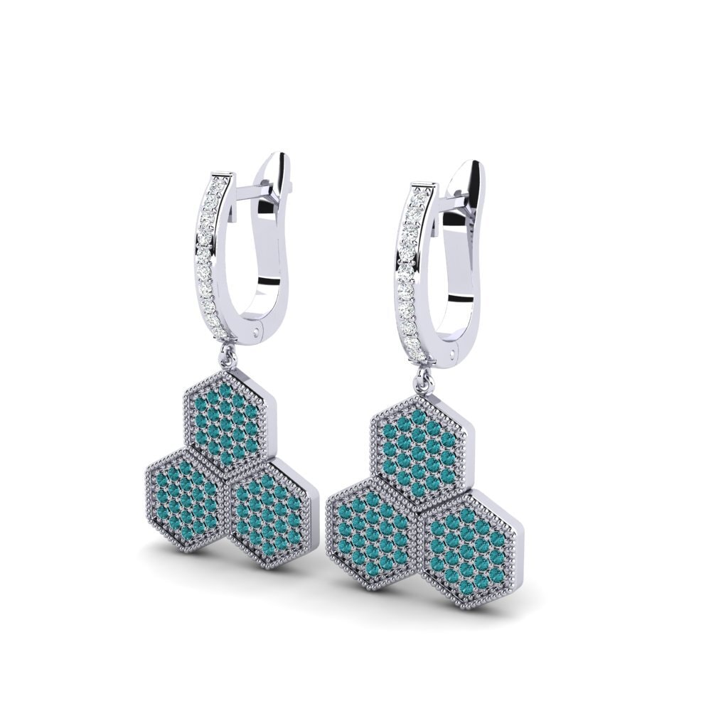 Blue Diamond Women's Earring Clumpi