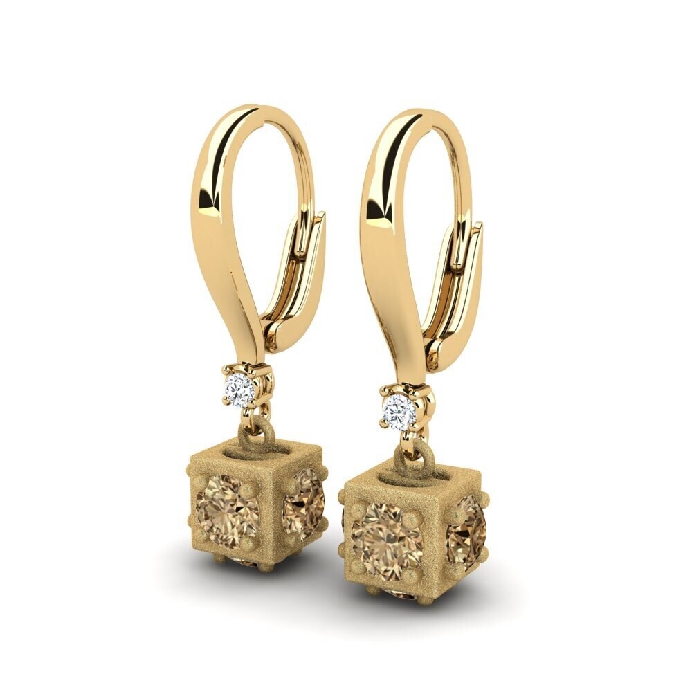 Diamante Marrón Pendiente de mujer Cniski
