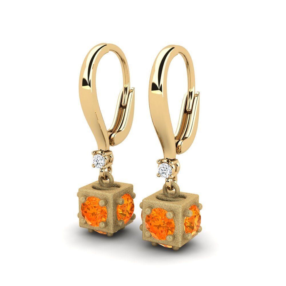Orange Sapphire Women's Earring Cniski