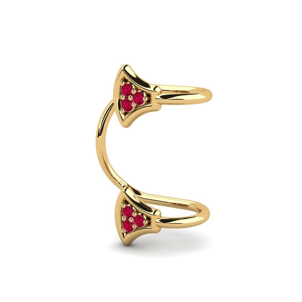 14ct Yellow Gold Ruby Women's Earring Codn