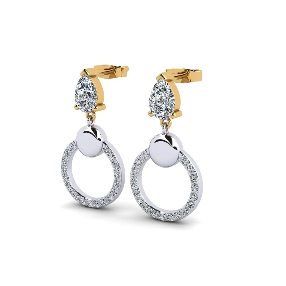 9k Oro Blanco & Amarillo Pendiente de mujer Cognata