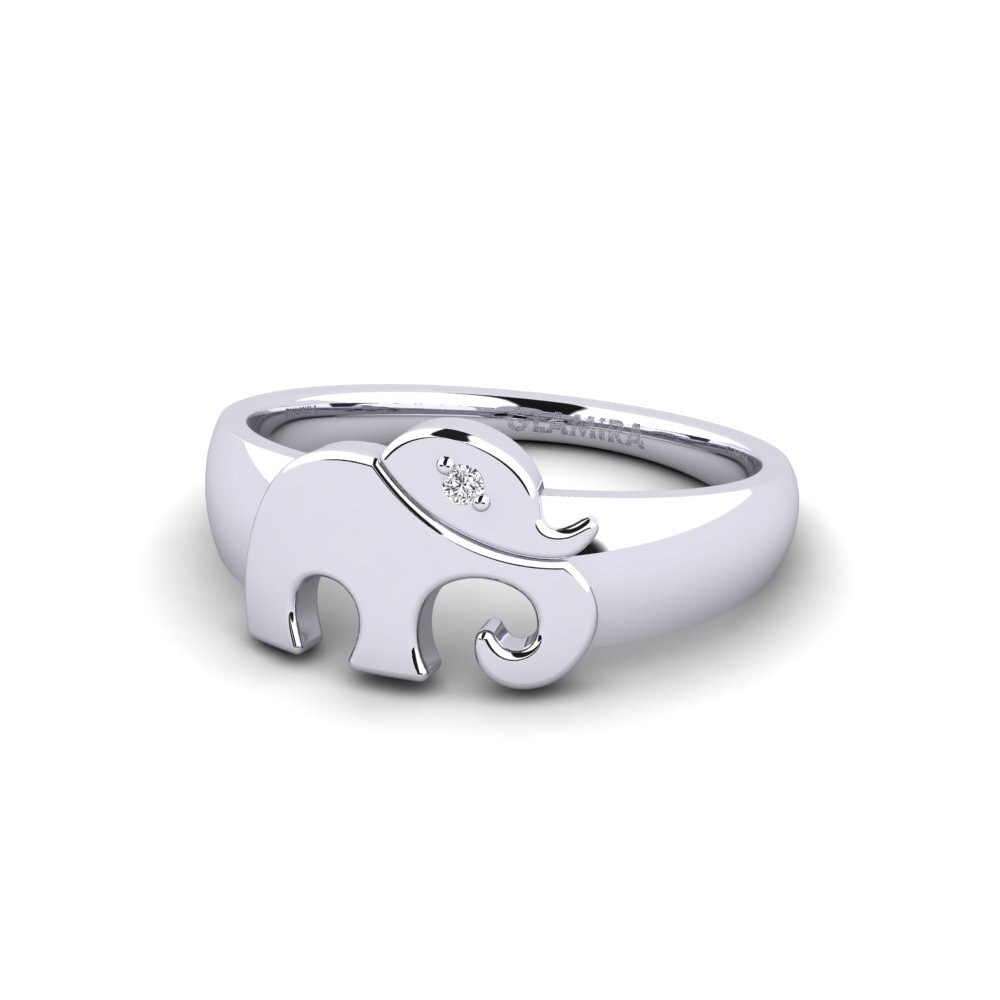 14k Oro Blanco Anillo meñique Cohoes