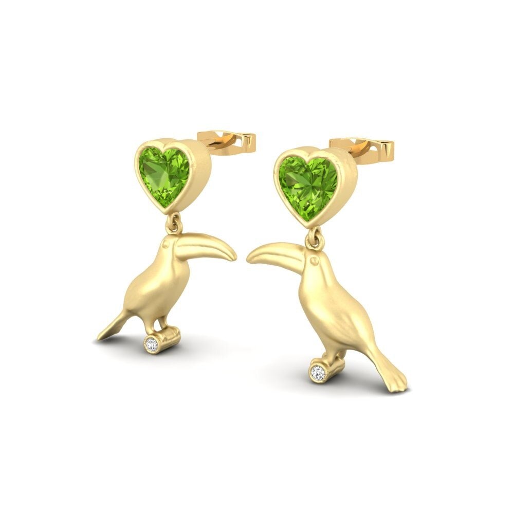 Corazón Peridoto Pendiente de mujer Coitte