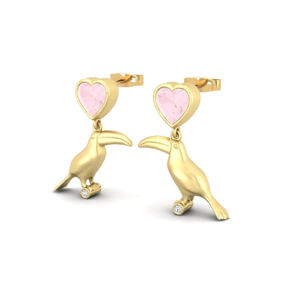 Heart Rose Quartz Women's Earring Coitte