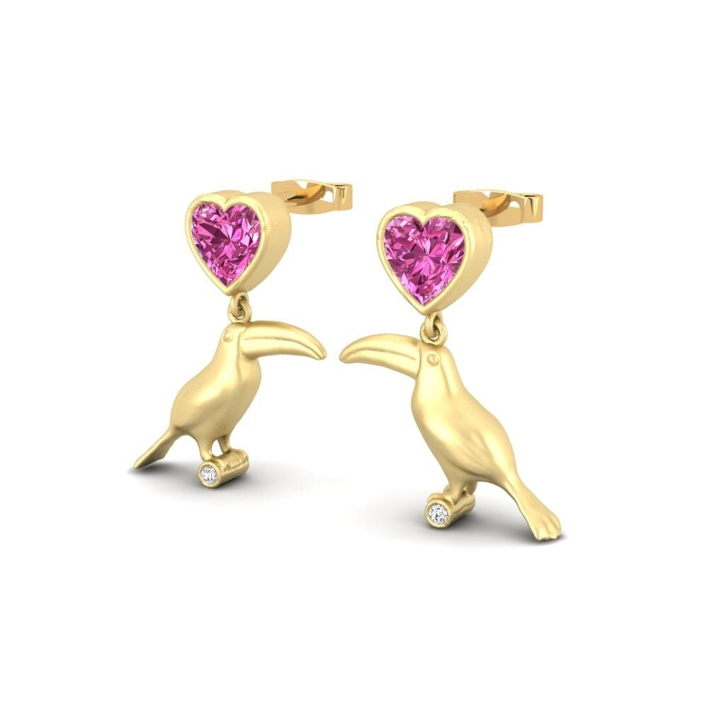 Corazón Topacio Rosa Pendiente de mujer Coitte