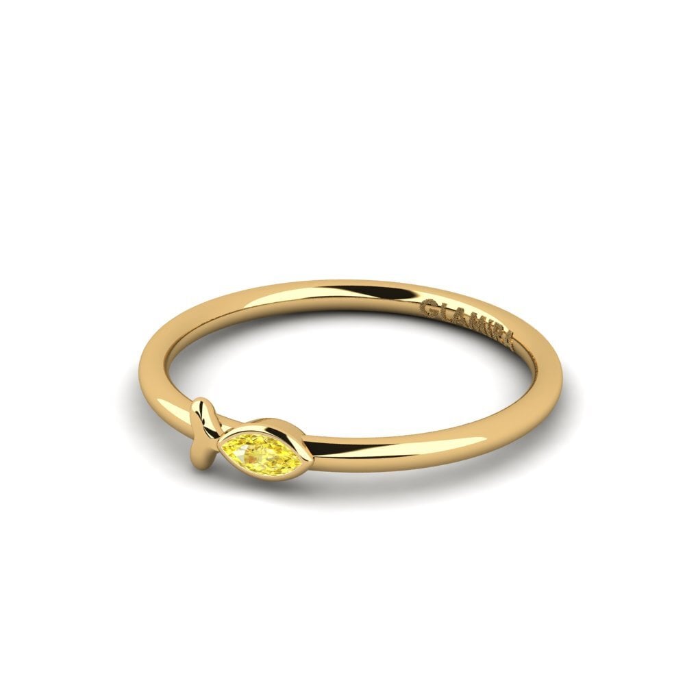 14ct Yellow Gold Yellow Sapphire Ring Colber