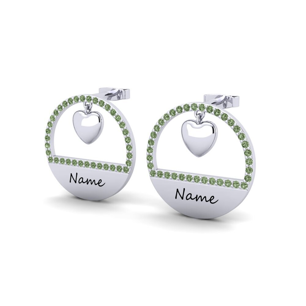 Platino 950 Diamante Verde Pendiente de mujer Colerea
