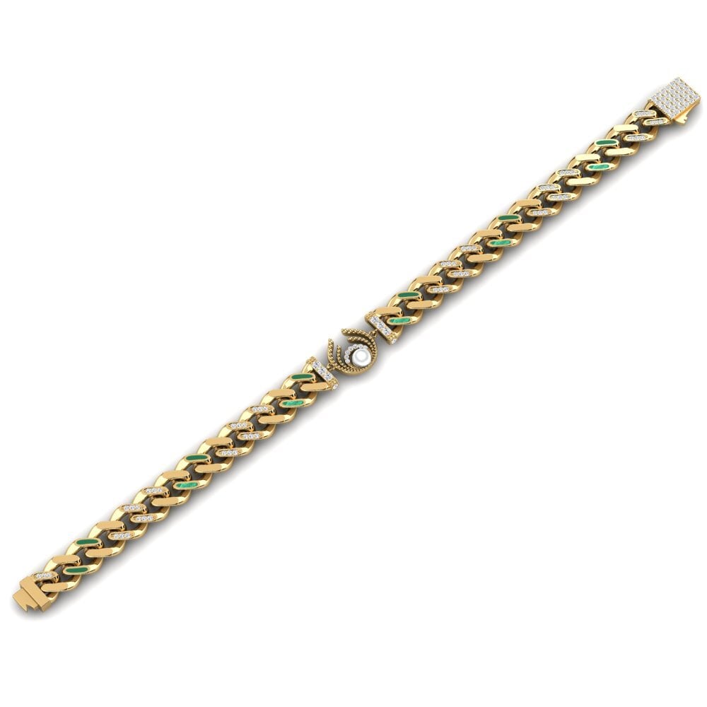 18k Oro Amarillo Diamante cultivado en laboratorio Pulsera de Mujer Collaris