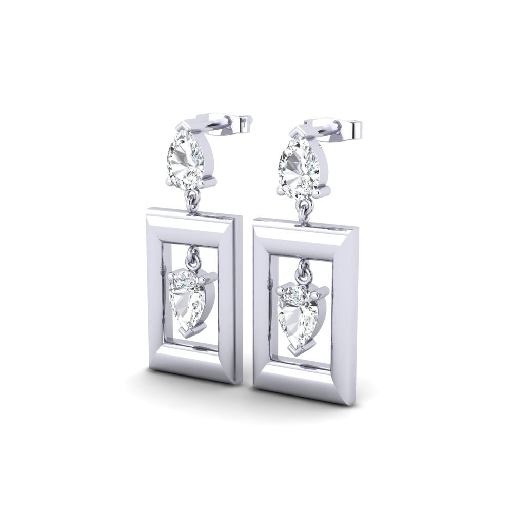 Đá Zircon Trắng Bông tai nữ Collateura