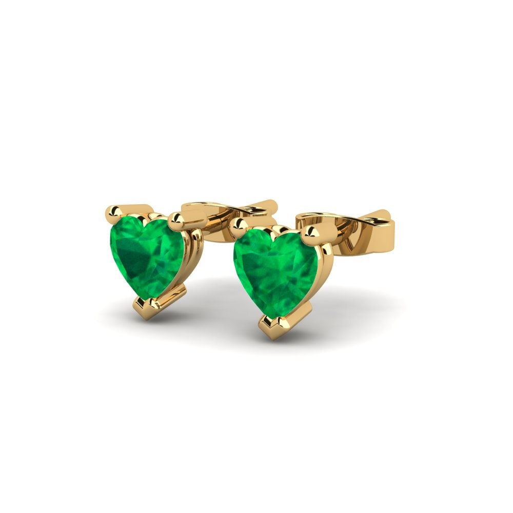 14ct Yellow Gold Emerald Kid's Earring Collette