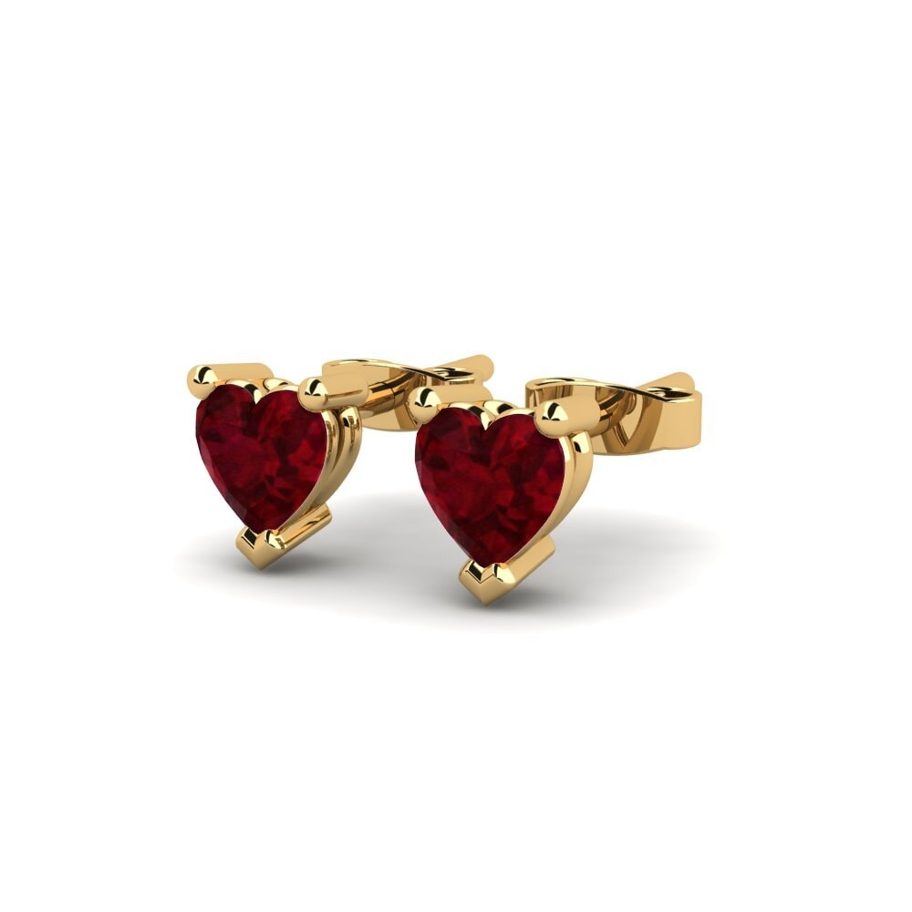 14ct Yellow Gold Ruby Kid's Earring Collette